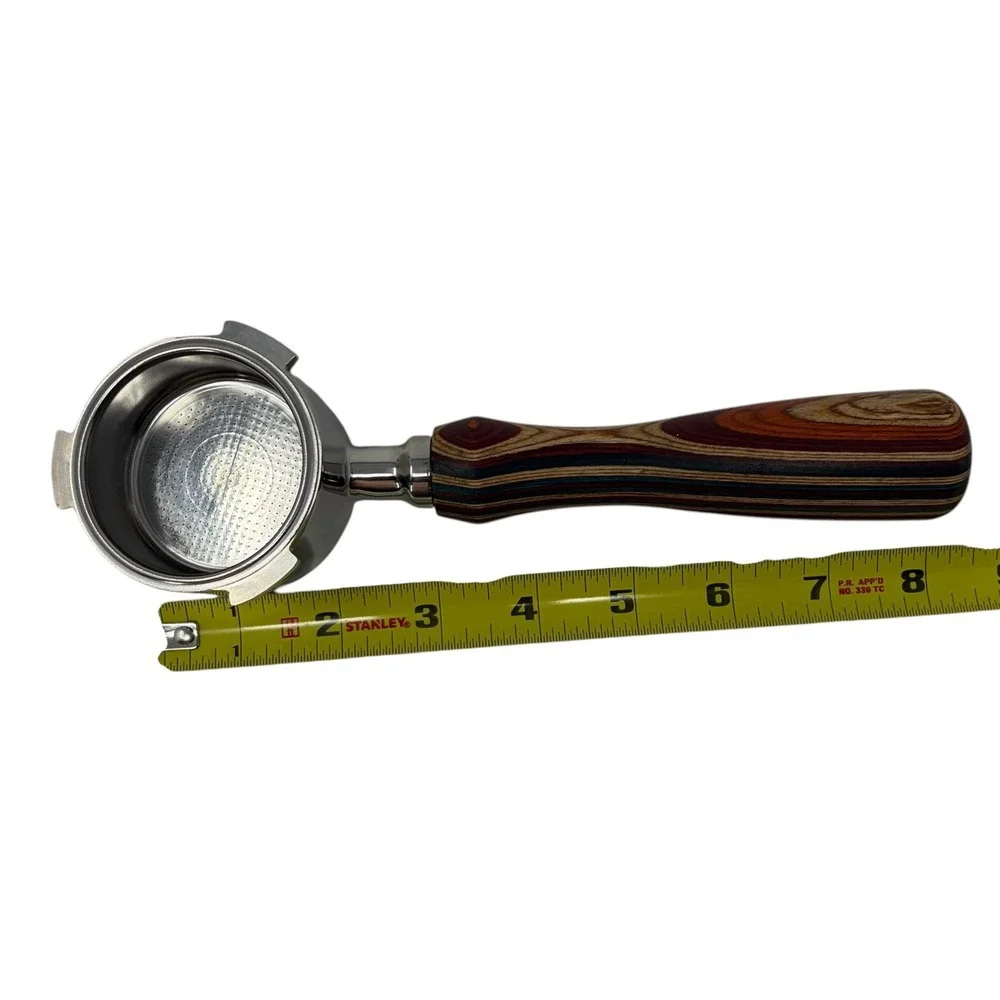 Espresso Portafilter 51mm Stainless Steel w/ Multicolor‎ Wood Grain Handle